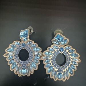 Elegant Blue Gemstone Earrings